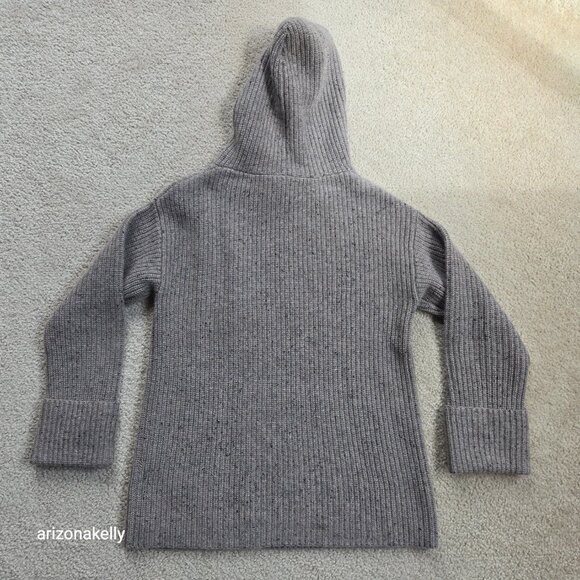 NWOT Ann Taylor Flecked Cashmere Ribbed Hoodie Thick - Picture 13 of 14